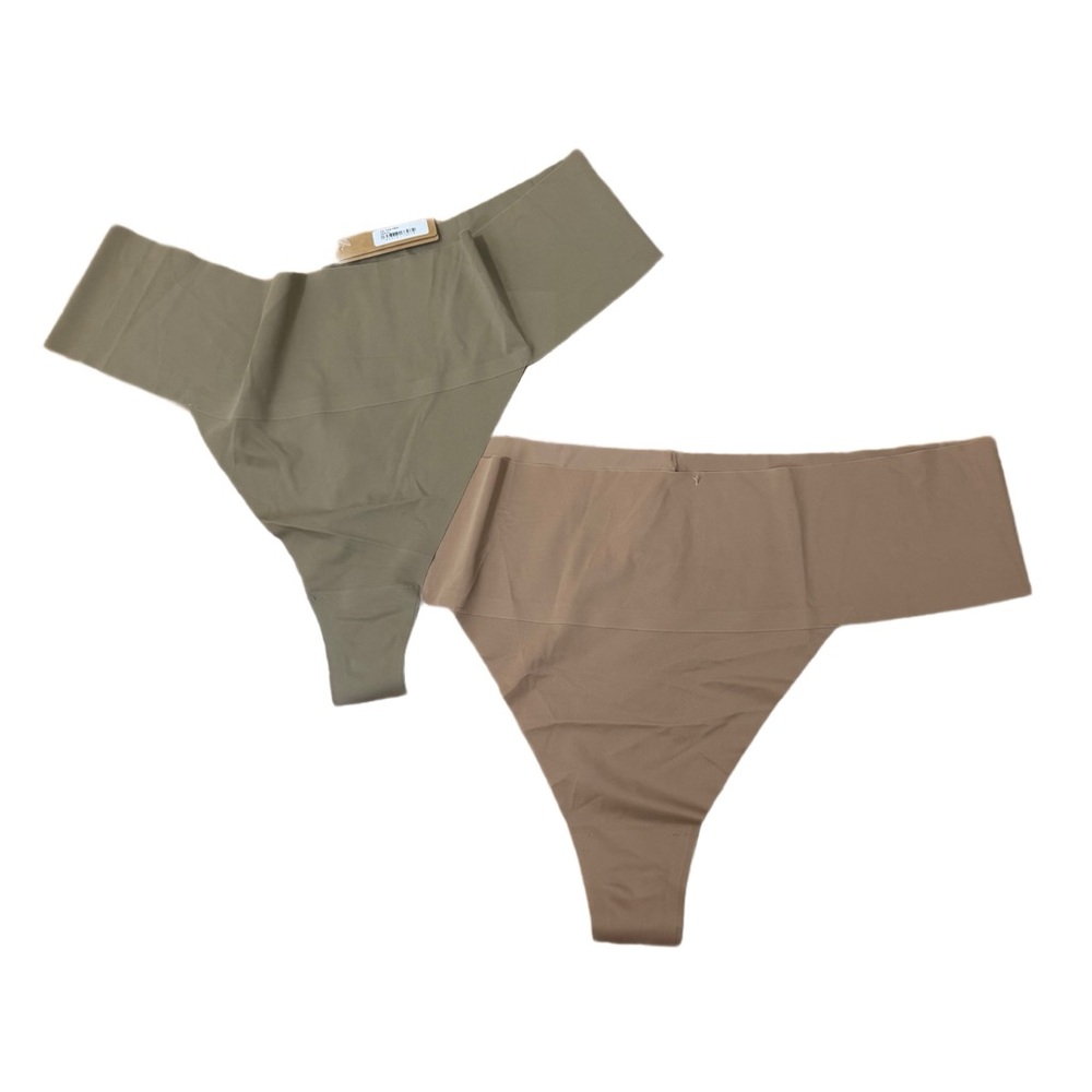 Bundle Of 2 Thongs Skims Size 3X Desert & Sienna Naked Panty Thong Soft Panties